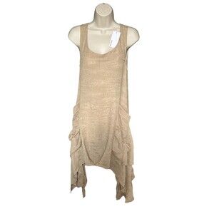 NWT Reformation One Size Boho Side Drape Beige Dress With Pockets New